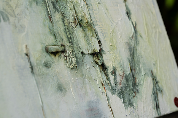 Field Notes_2 Medium size abstract nature-inspired wall art in deep greens