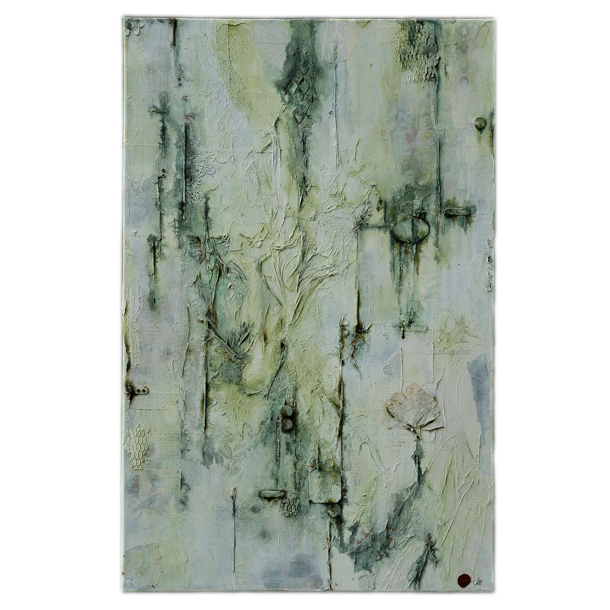 Field Notes Artist Field Notes | Textured Abstract Wall Art in Deep Green Tones - Sian ...
