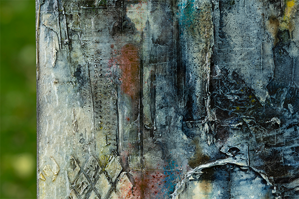 The Street That Isnt There_Detail_2 Mixed media detail with vertical textures and atmospheric colour